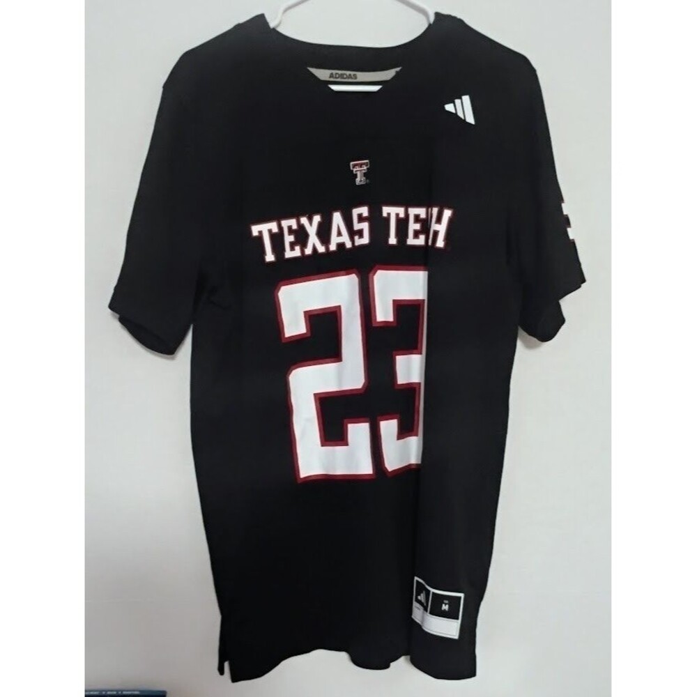 ADIDAS NCAA TEXAS TECH RED RAIDERS MENS MEDIUM BLACK #23 FOOTBALL JERSEY